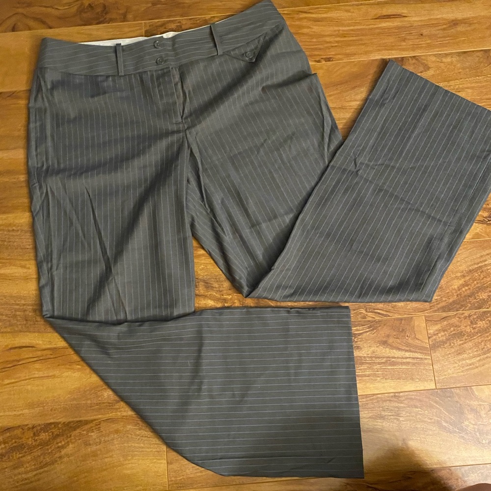 Grey & Blue Pinstripe Trousers